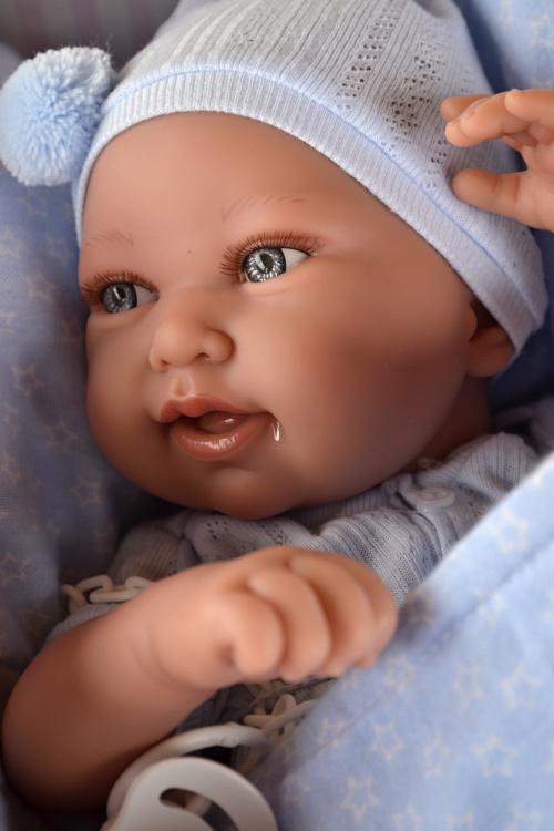 Кукла-младенец Пипо, мальчик в голубом, 42 см  